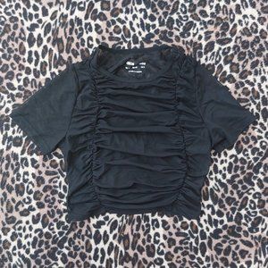 ASOS 4505 Mesh Ruched Yoga Crop Top